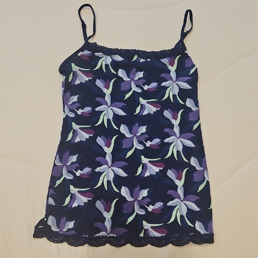 Jockey Dark Blue Camisole with Purple Floral Design